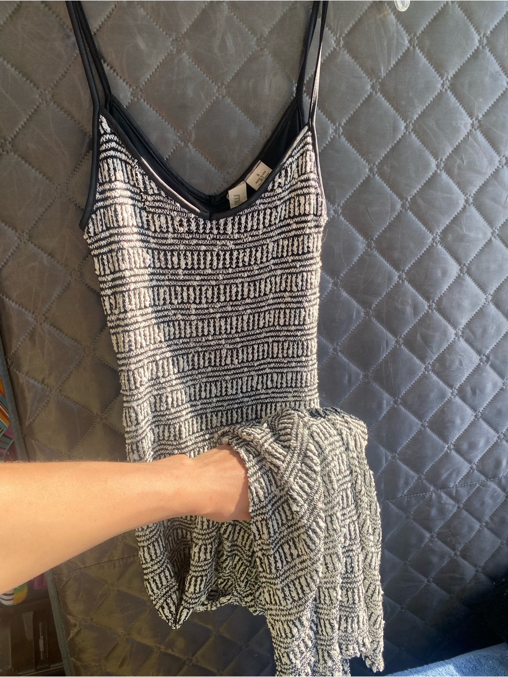 Mimi Chica Black and White Textured Knit Tank dress